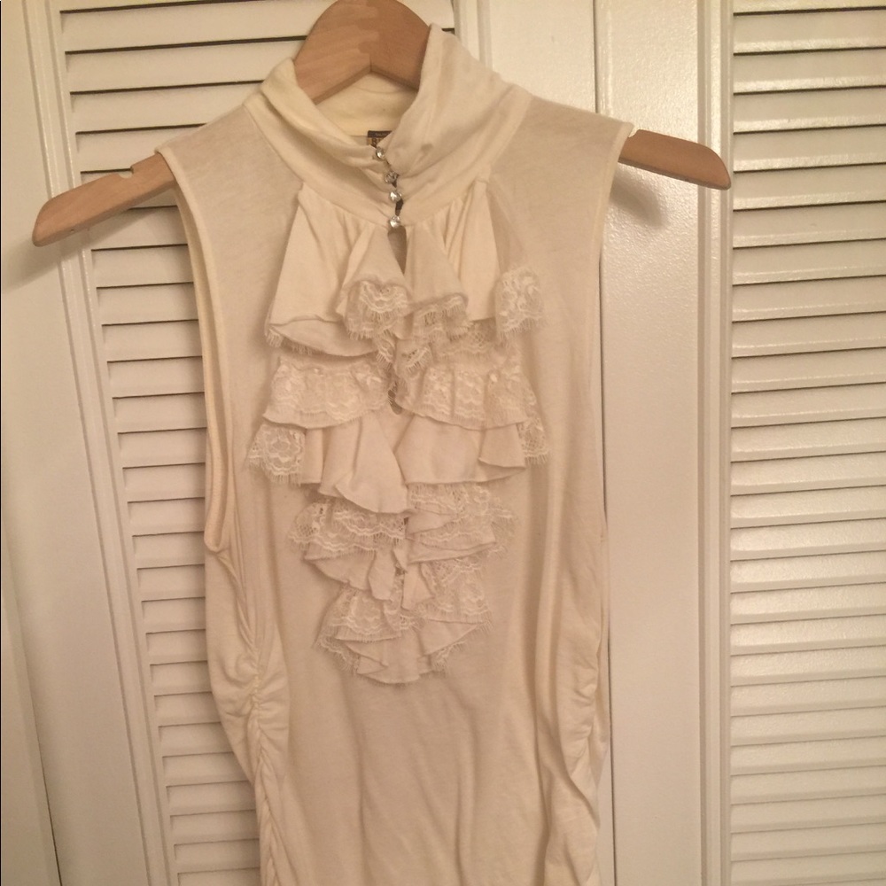 RL Rugby ruffle placket top